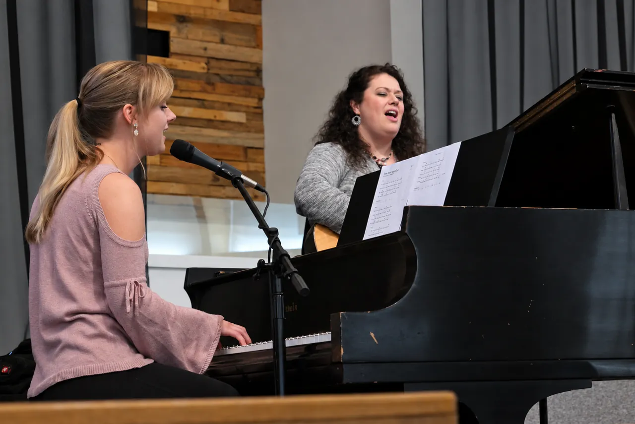 Voice lesson in progress at the piano in Glen Allen, VA